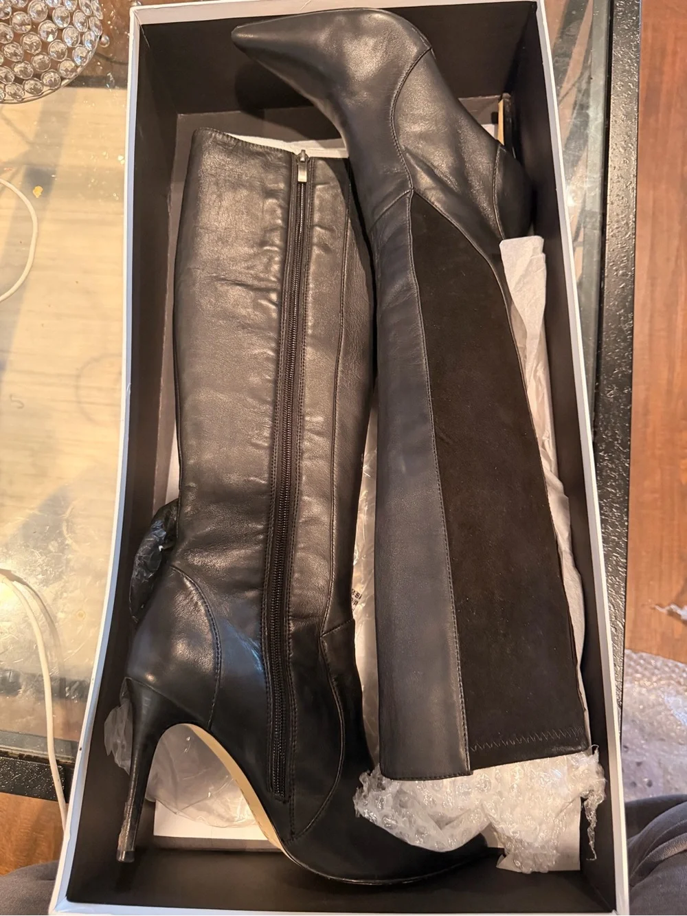 Trouve Black Over-the-Knee Pointed Toe Boots